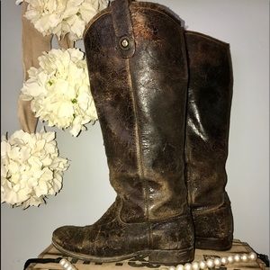 Frye Melissa button distressed boot